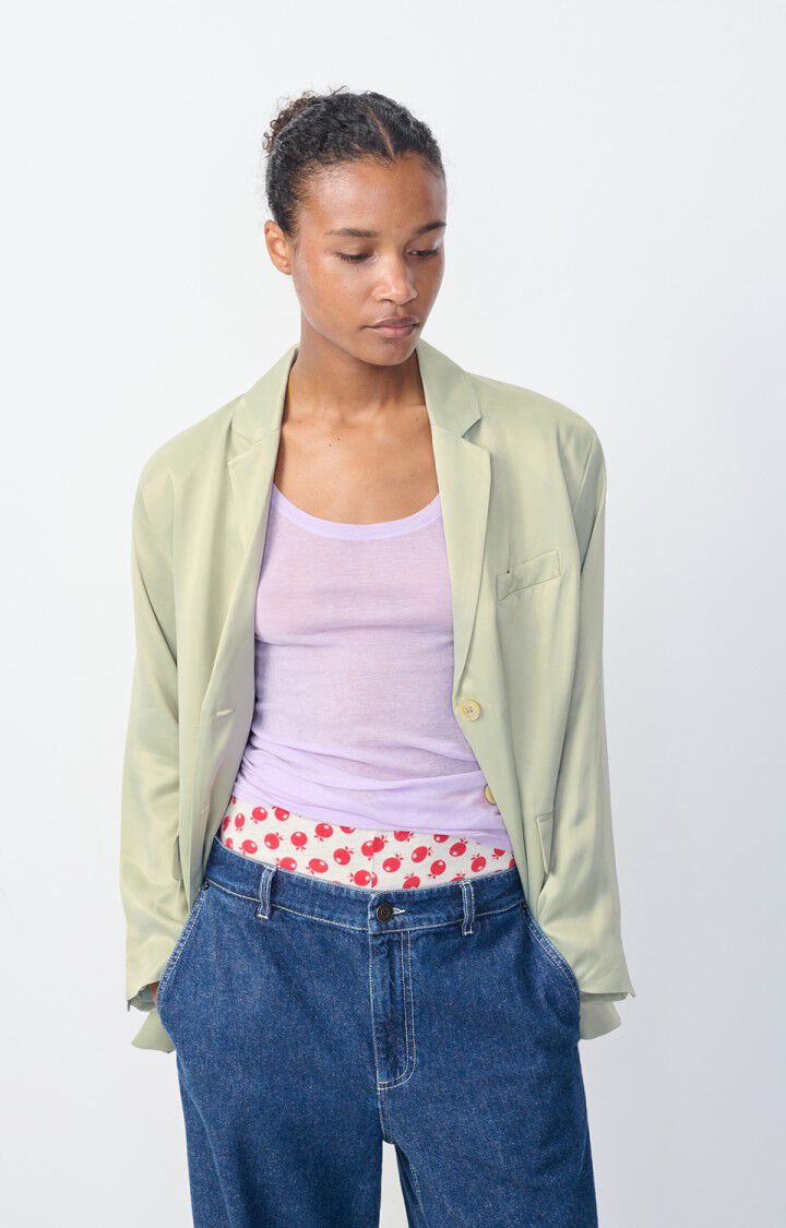 american vintage Blazer femme Unyl - FALAISE 56 Manches longues Beige - H24