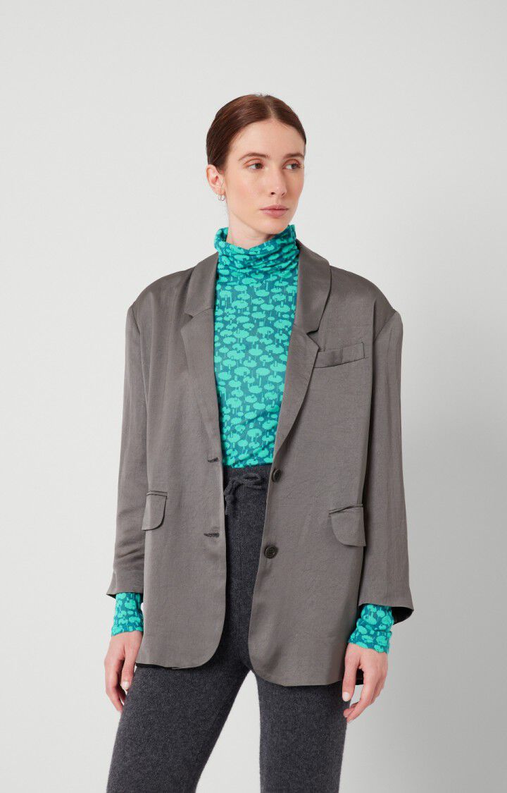 american vintage Blazer femme Widland - METAL Manches longues Gris - H21