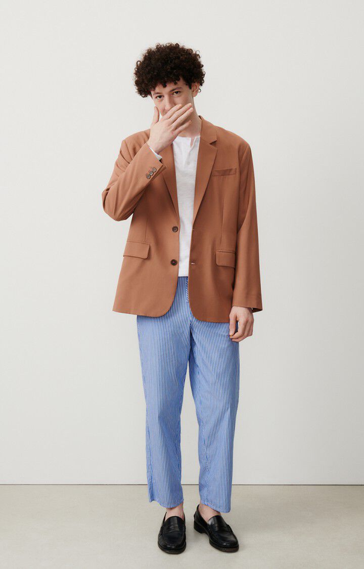 American Vintage Blazer Homme Kabird - CREME DE MARRON 64 Manches Longues Marron - E24