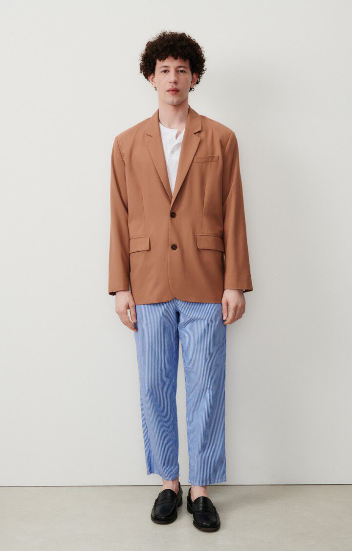 American Vintage Blazer Homme Kabird - CREME DE MARRON 64 Manches Longues Marron - E24