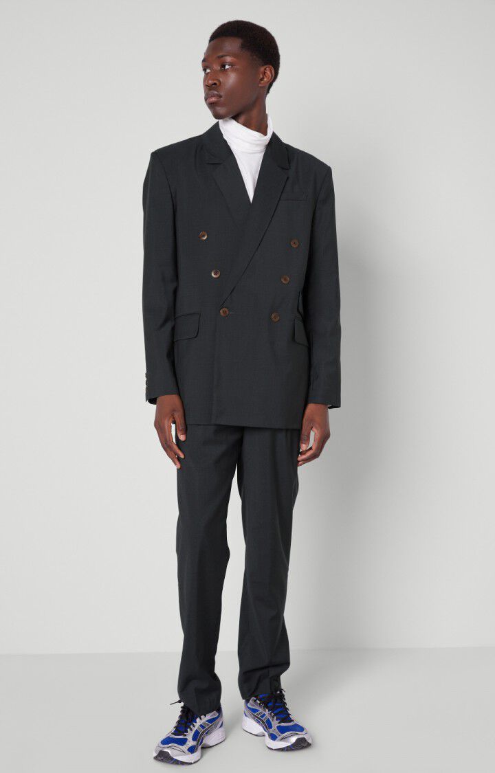 American Vintage Blazer Homme Luziol - CARBONE Manches Longues Noir - H21