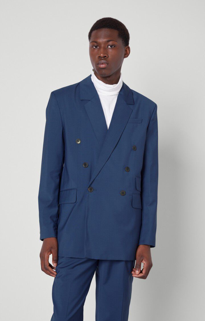 american vintage Blazer homme Luziol - COSMIC Manches longues Bleu - H21