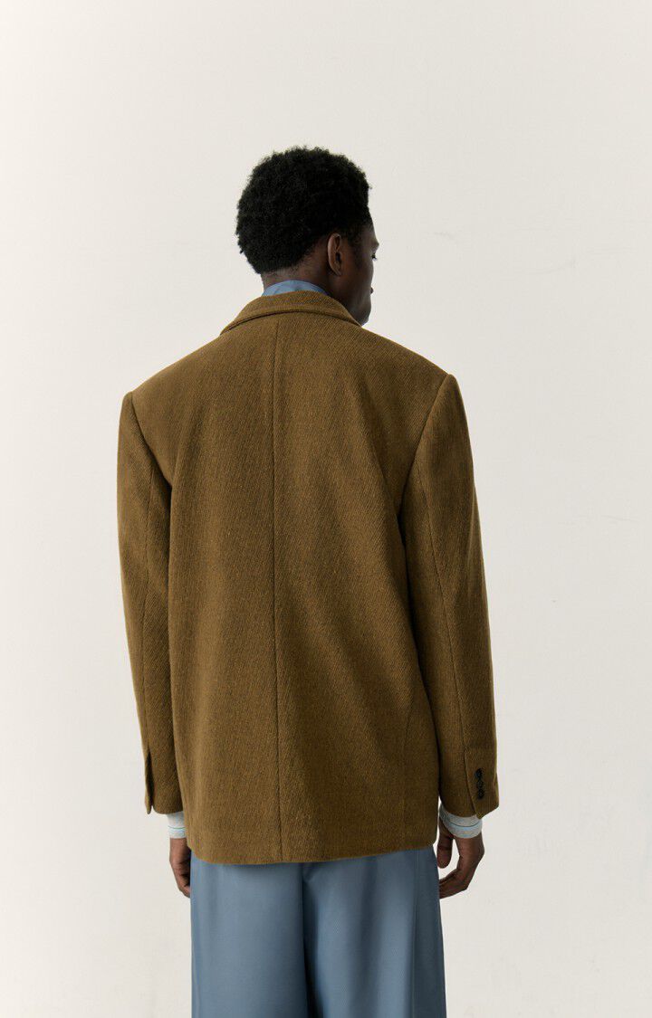 American Vintage Blazer Homme Pylow - BOUTEILLE CHINE Manches Longues Marron - H22