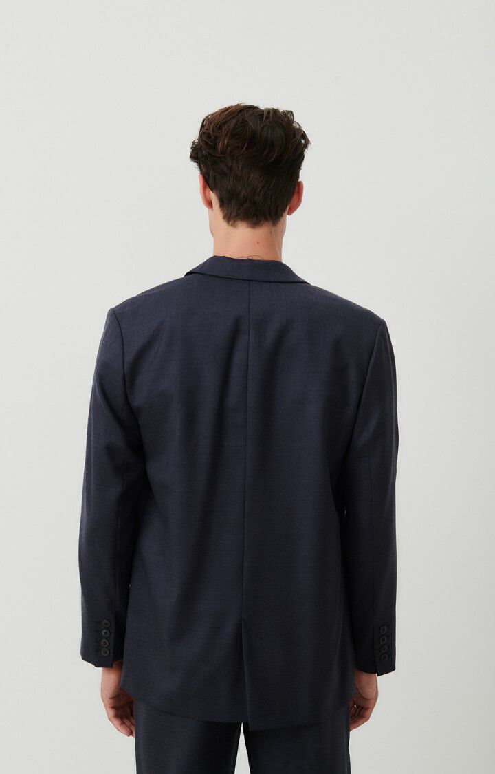 American Vintage Blazer Homme Tabinsville - NAVY CHINE 64 Manches Longues Bleu - H23
