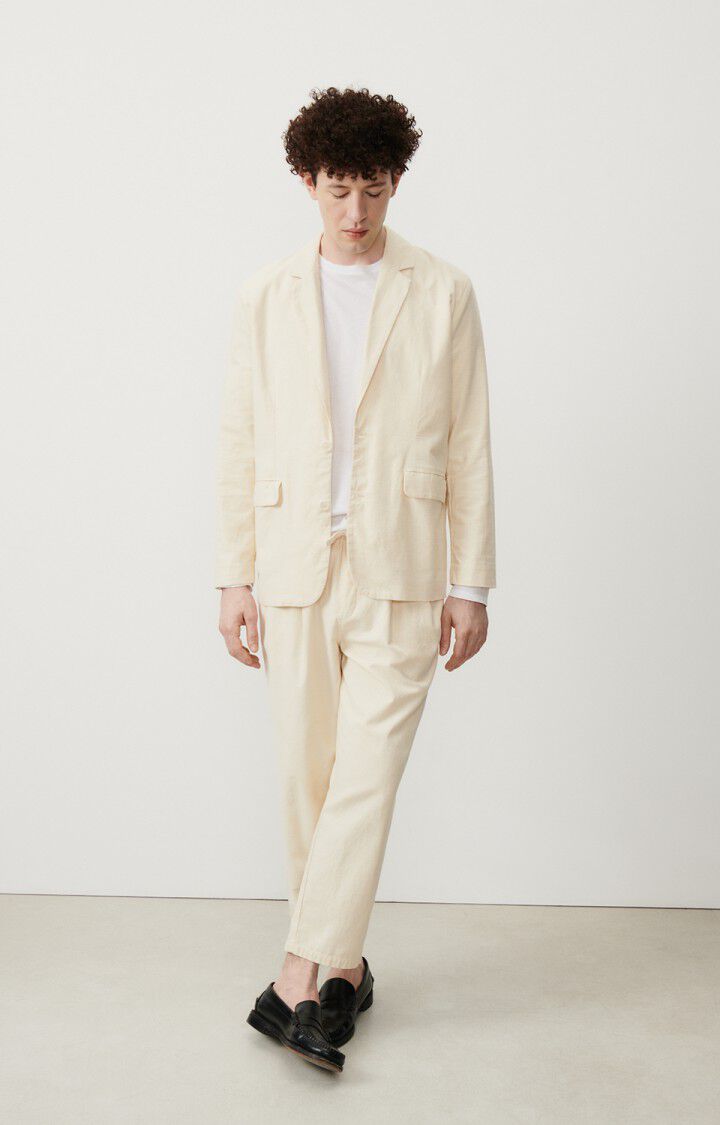 American Vintage Blazer Homme Zarydok - ECRU 65 Manches Longues Beige - E24