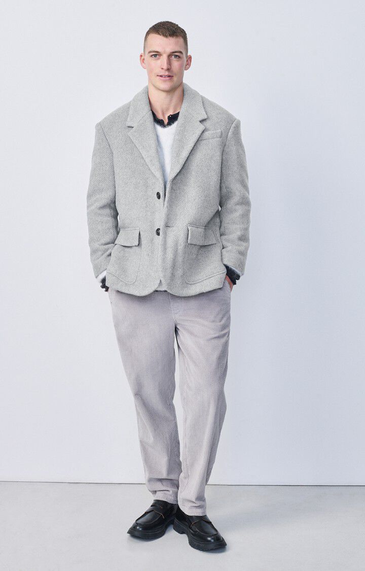 American Vintage Blazer Homme Zefir - GRIS CHINE Manches Longues Gris - H22