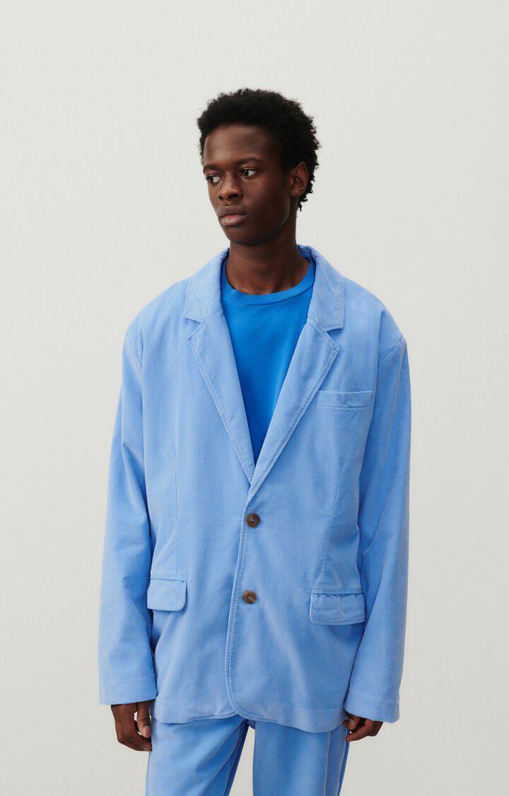 american vintage Blazer homme Zulaland - HORIZON 64 Manches longues Bleu - E24