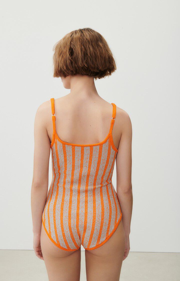 American Vintage Body Femme Tawabay - RAYURES BLEU CIEL ET ORANGE 0 Fines Bretelles Bleu - E23