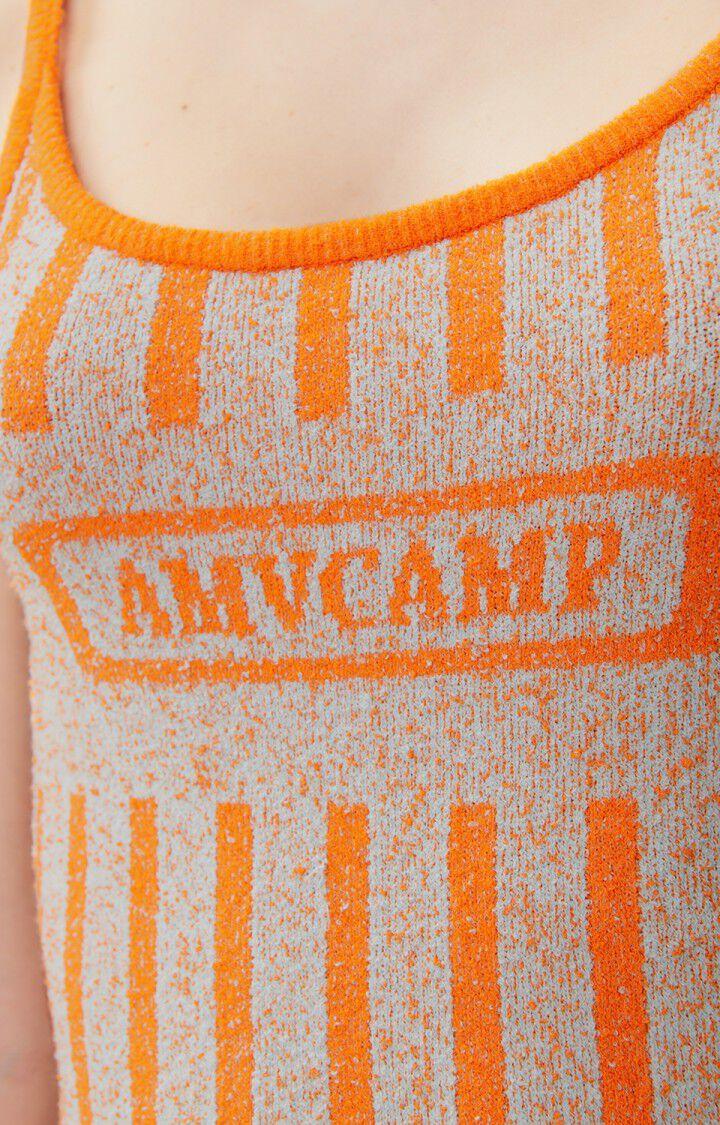 American Vintage Body Femme Tawabay - RAYURES BLEU CIEL ET ORANGE 0 Fines Bretelles Bleu - E23