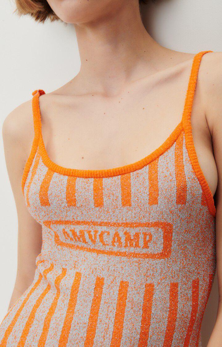 American Vintage Body Femme Tawabay - RAYURES BLEU CIEL ET ORANGE 0 Fines Bretelles Bleu - E23