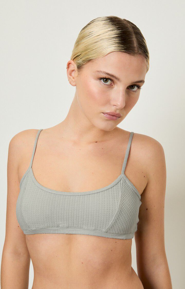 american vintage Brassière femme Grimwood - SOURIS Fines bretelles Gris - E22