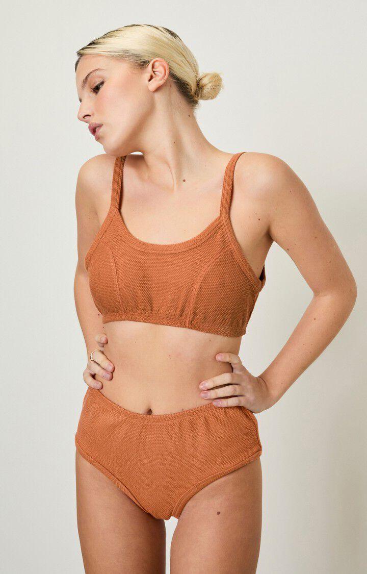 american vintage Brassiere femme Limabird - TERRACOTTA Fines bretelles Marron - E21