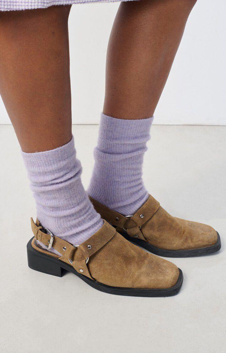 american vintage Chaussettes femme Xinow - GLYCINE CHINE Violet - H23