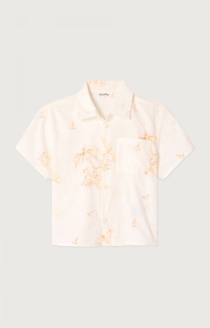 american vintage Chemise enfant Bygoo - MAURICE 15 Manches courtes Blanc - E24