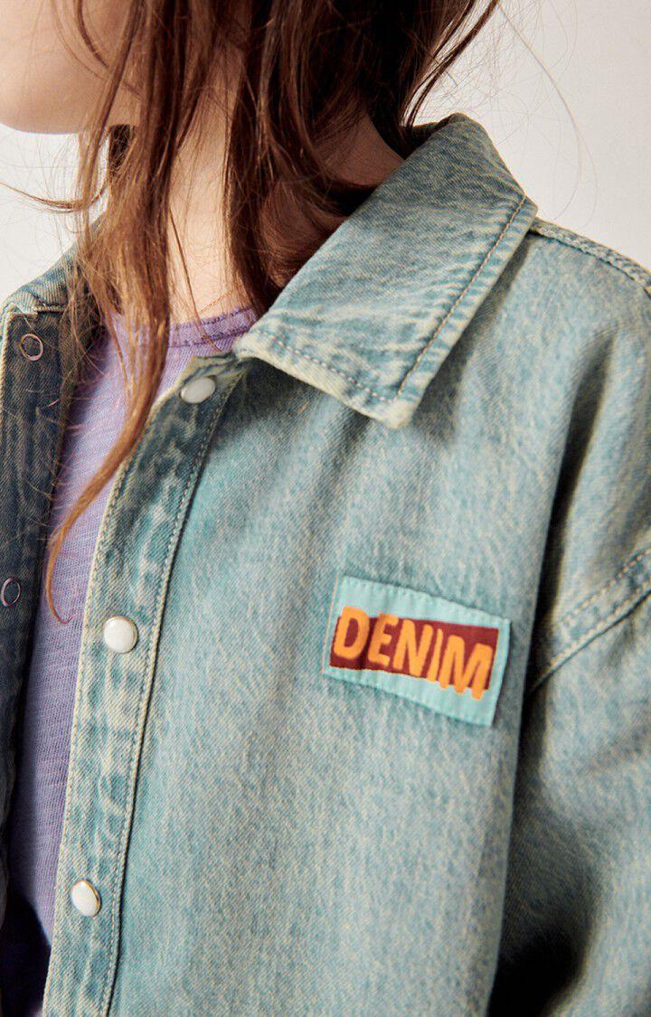 American Vintage Chemise Enfant Fybee - DIRTY BEIGE 32 Manches Longues Bleu - E23