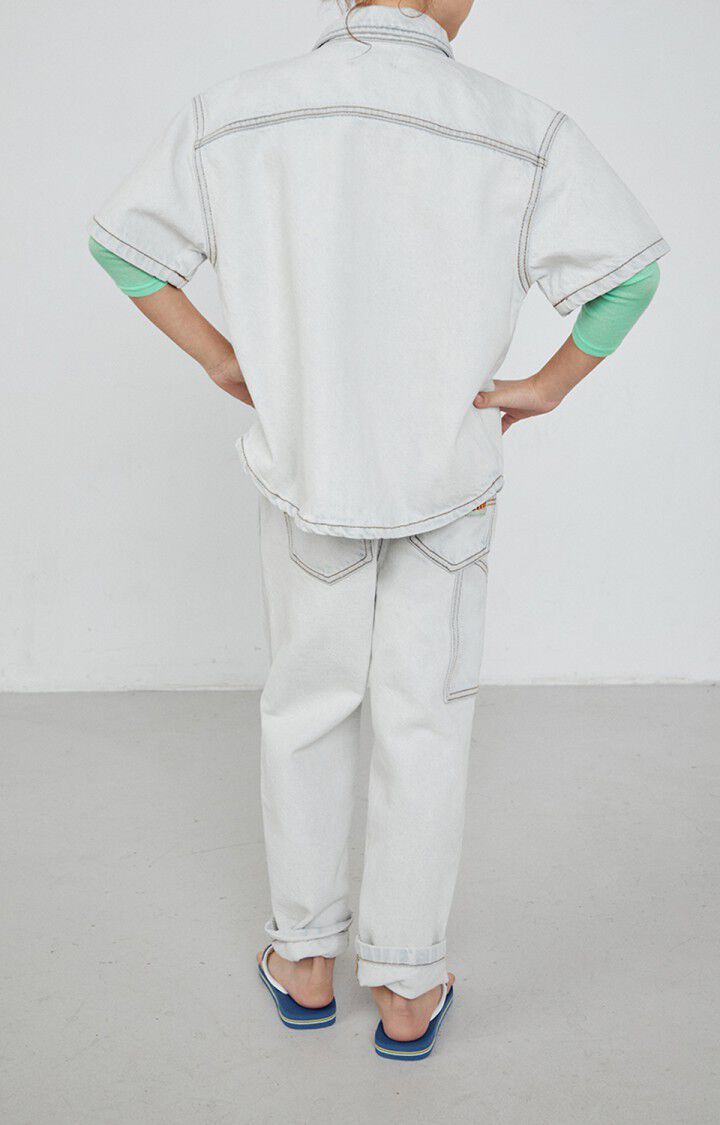 American Vintage Chemise Enfant Joybird - SUPER BLEACHED 15 Manches Courtes Blanc - E23