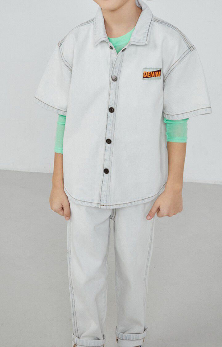 American Vintage Chemise Enfant Joybird - SUPER BLEACHED 15 Manches Courtes Blanc - E23