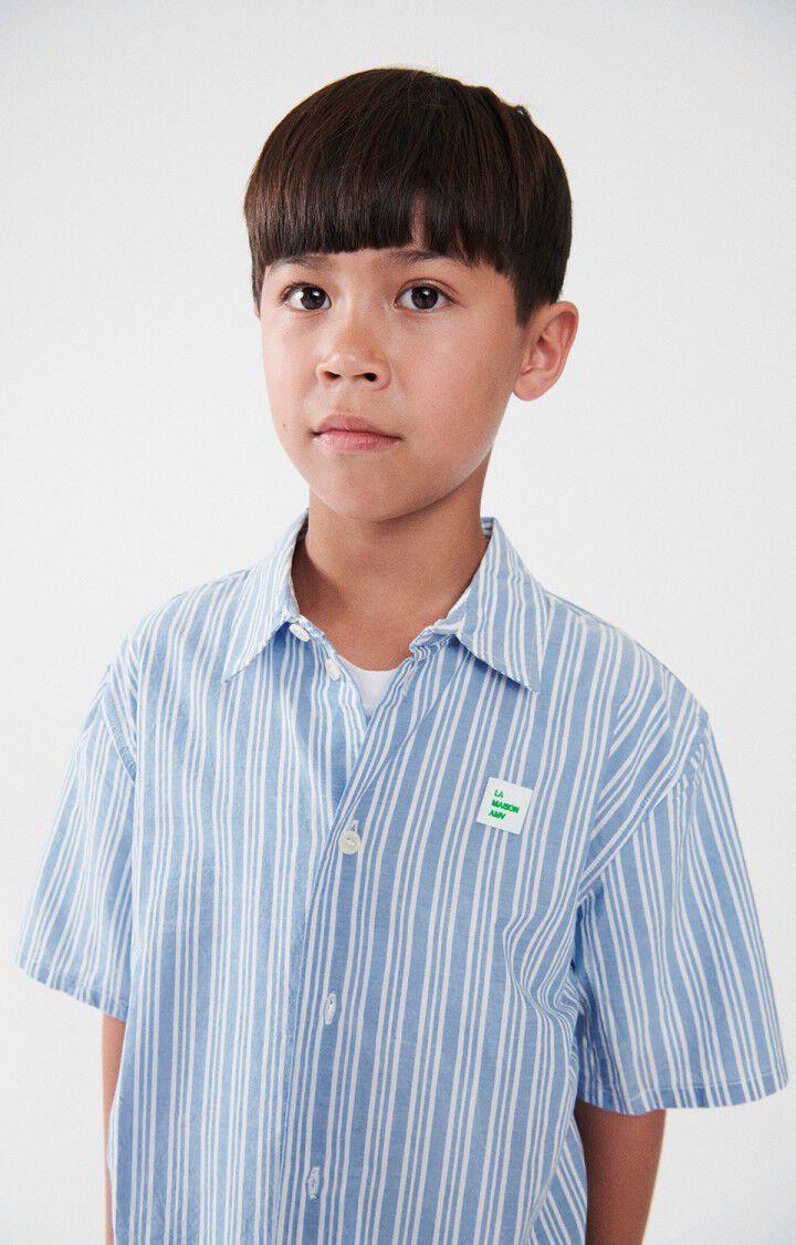 American Vintage Chemise Enfant Odurock - RAYURES BLEUES 16 Manches Courtes Bleu - E23
