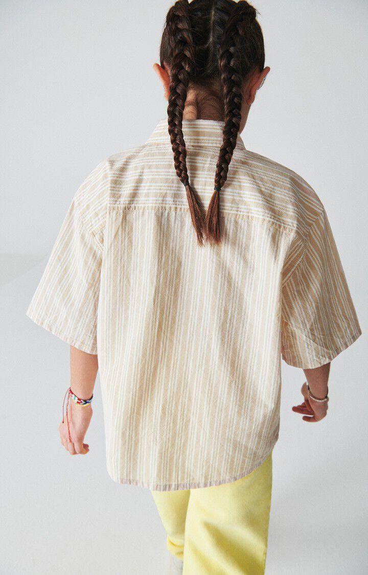 American Vintage Chemise Enfant Odurock - RAYURES SABLE 16 Manches Courtes Blanc - E23