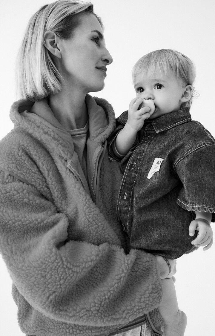 american vintage Chemise enfant Ozyr - MEDIUM GREEN CAST 16 Manches courtes Bleu - E25