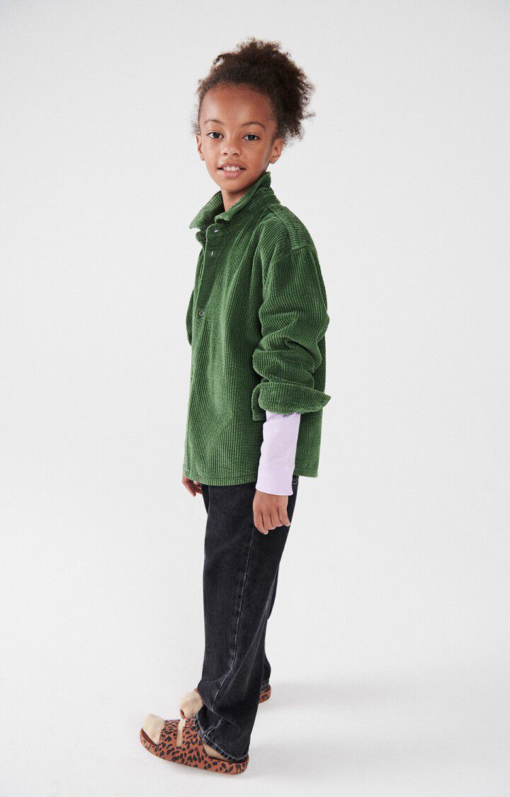 American Vintage Chemise Enfant Padow - BASILIC VINTAGE 32 Manches Longues Vert - H24