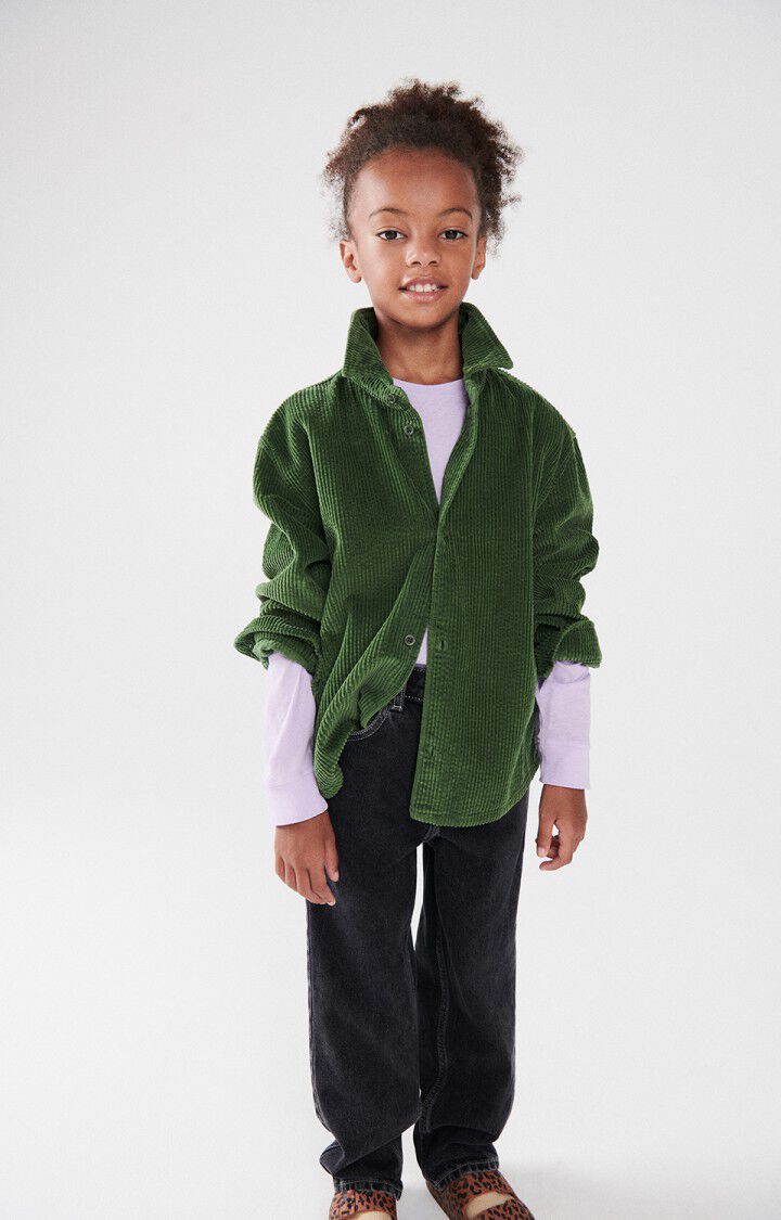 American Vintage Chemise Enfant Padow - BASILIC VINTAGE 32 Manches Longues Vert - H24