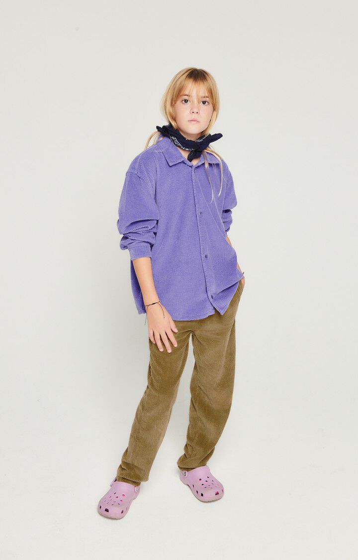 american vintage Chemise enfant Padow - PURPLE VINTAGE 32 Manches longues Violet - H23
