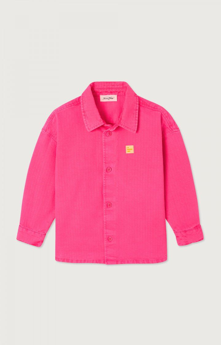 American Vintage Chemise Enfant Rygybay - GERANIUM FLUO 32 Manches Longues Rose - E25