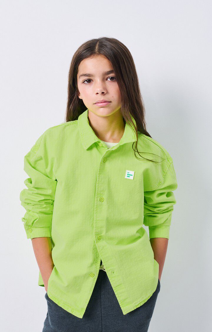 american vintage Chemise enfant Rygybay - JAUNE FLUO 32 Manches longues Jaune - H24