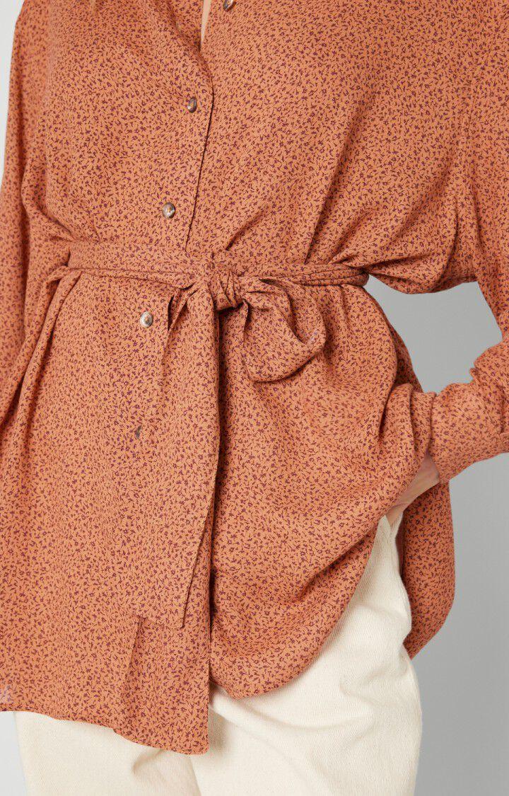 American Vintage Chemise Femme Azulay - DOUCETTE BEIGE Manches Longues Marron - H19