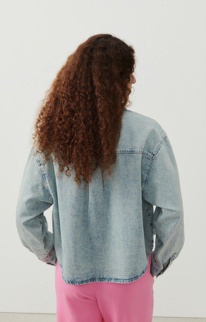 American Vintage Chemise Femme Besobay - STONE DIRTY 55 Manches Longues Bleu - E24