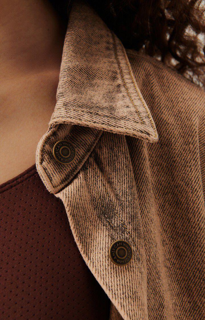 American Vintage Chemise Femme Blinewood - SURTEINT NUDE 50 Manches Longues Marron - E24