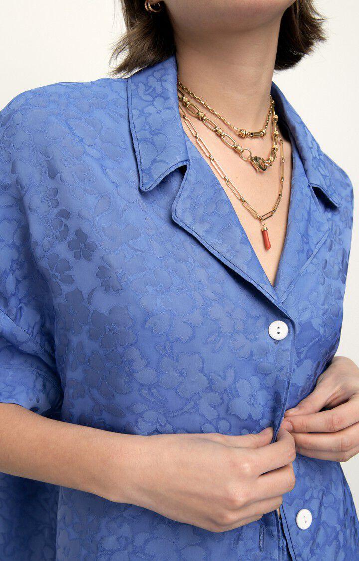 American Vintage Chemise Femme Bukbay - MARIN Manches Courtes Bleu - E22