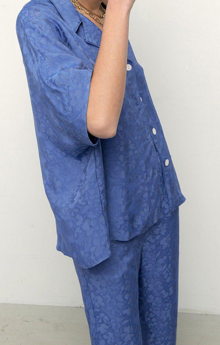 American Vintage Chemise Femme Bukbay - MARIN Manches Courtes Bleu - E22