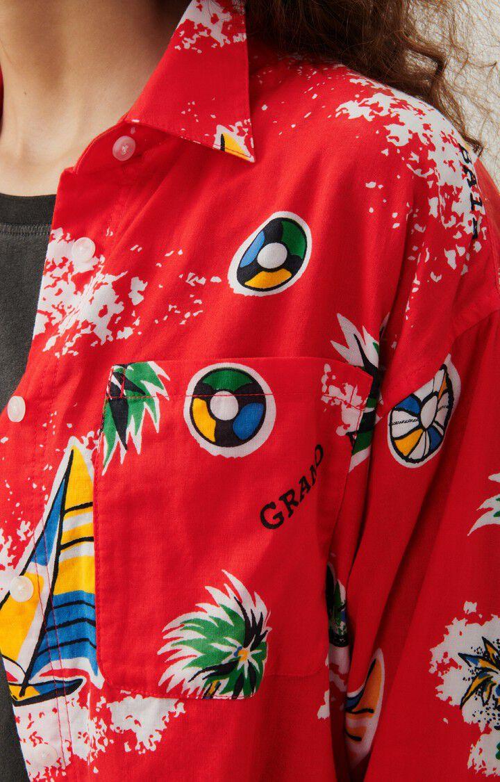 American Vintage Chemise Femme Bygoo - BENY 55 Manches Longues Rouge - E24