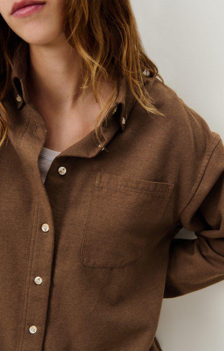 American Vintage Chemise Femme Dakota - MARRON GLACE CHINE 55 Manches Longues Marron - H24