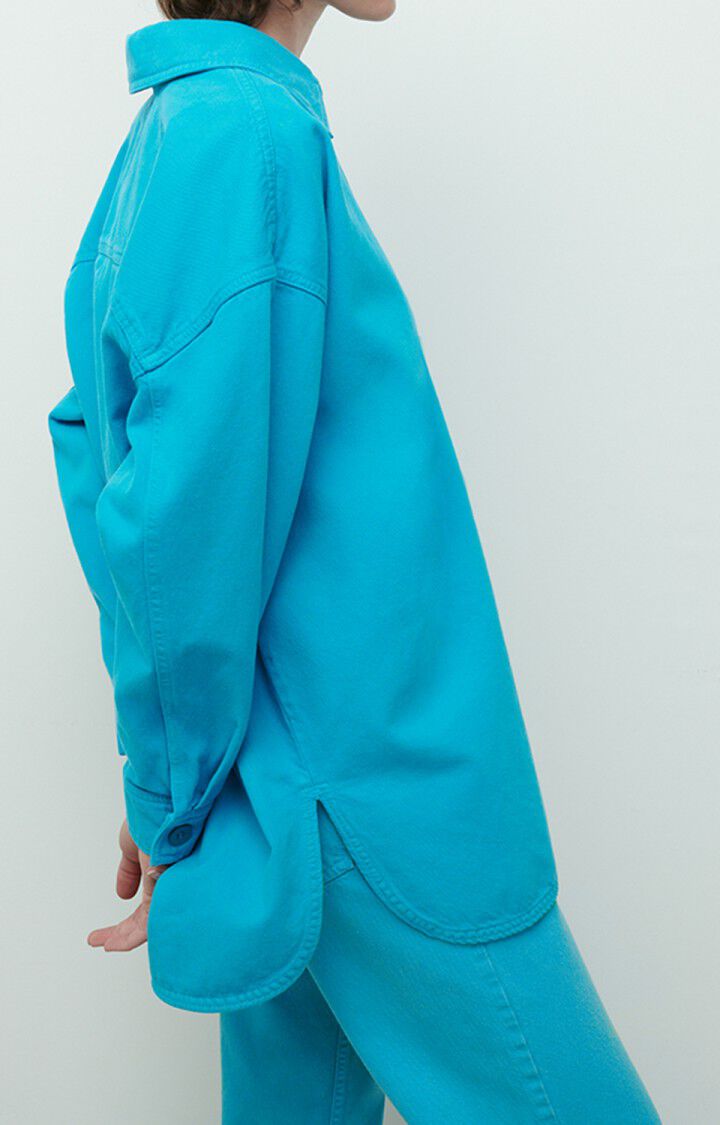 American Vintage Chemise Femme Datcity - TURQUOISE VINTAGE Manches Longues Bleu - E22