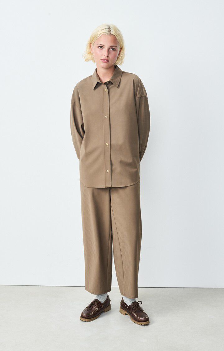 American Vintage Chemise Femme Doacity - ARTICHAUT 50 Manches Longues Marron - H24