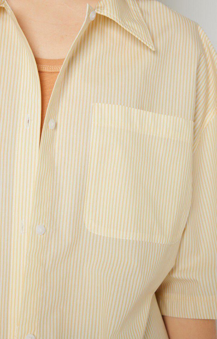 American Vintage Chemise Femme Eliabay - RAYURES JAUNES Manches Courtes Jaune - E22