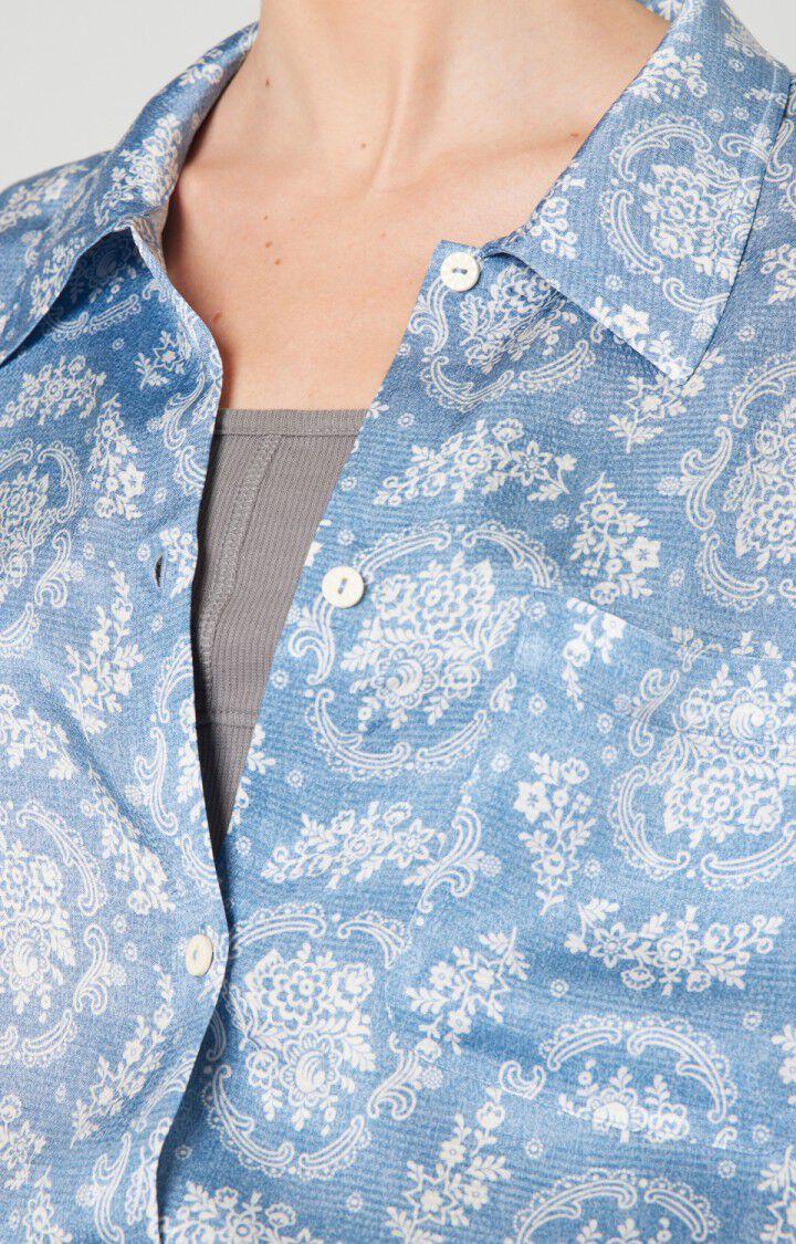 American Vintage Chemise Femme Gintown - CLEO Manches 3/4 Bleu - E22