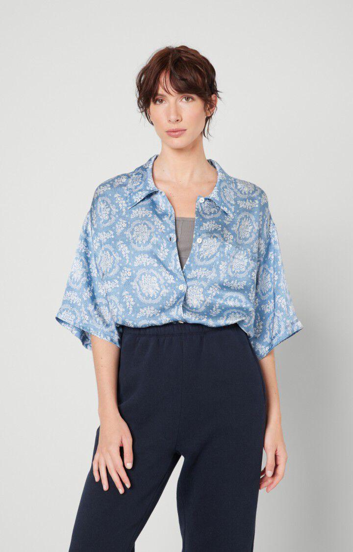 american vintage Chemise femme Gintown - CLEO Manches 3/4 Bleu - E22