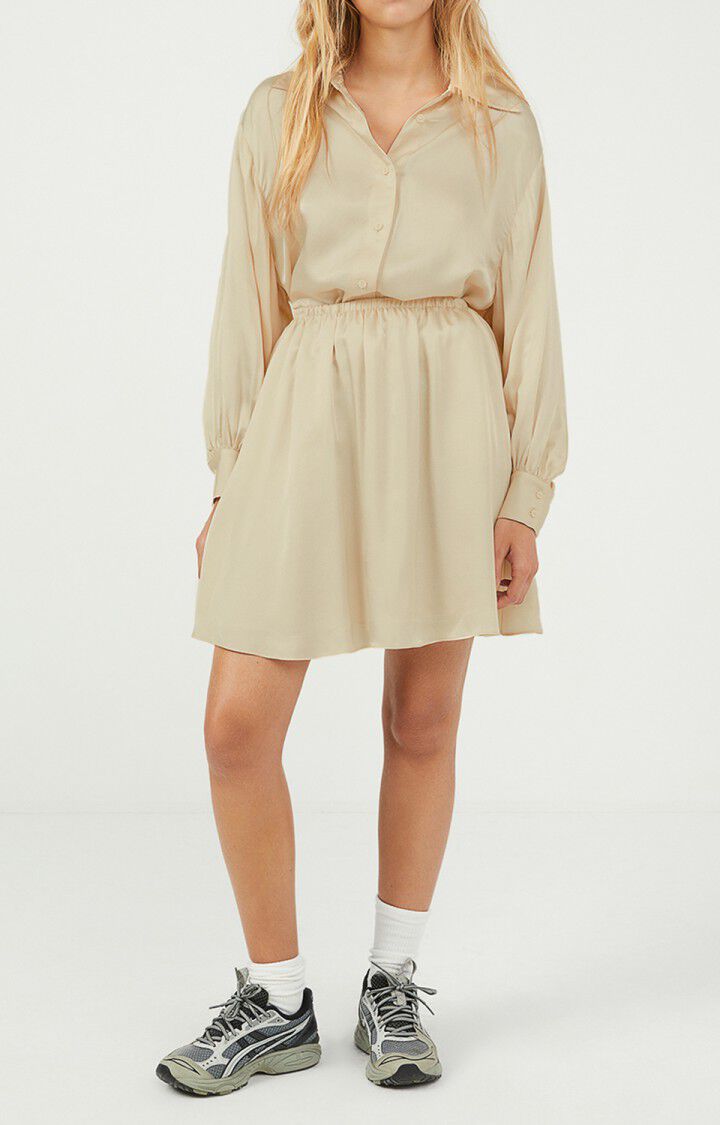 american vintage Chemise femme Gintown - COLOMBE Manches longues Beige - H21