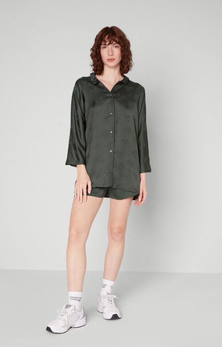 American Vintage Chemise Femme Gitaka - CARBONE Manches Longues Noir - E21