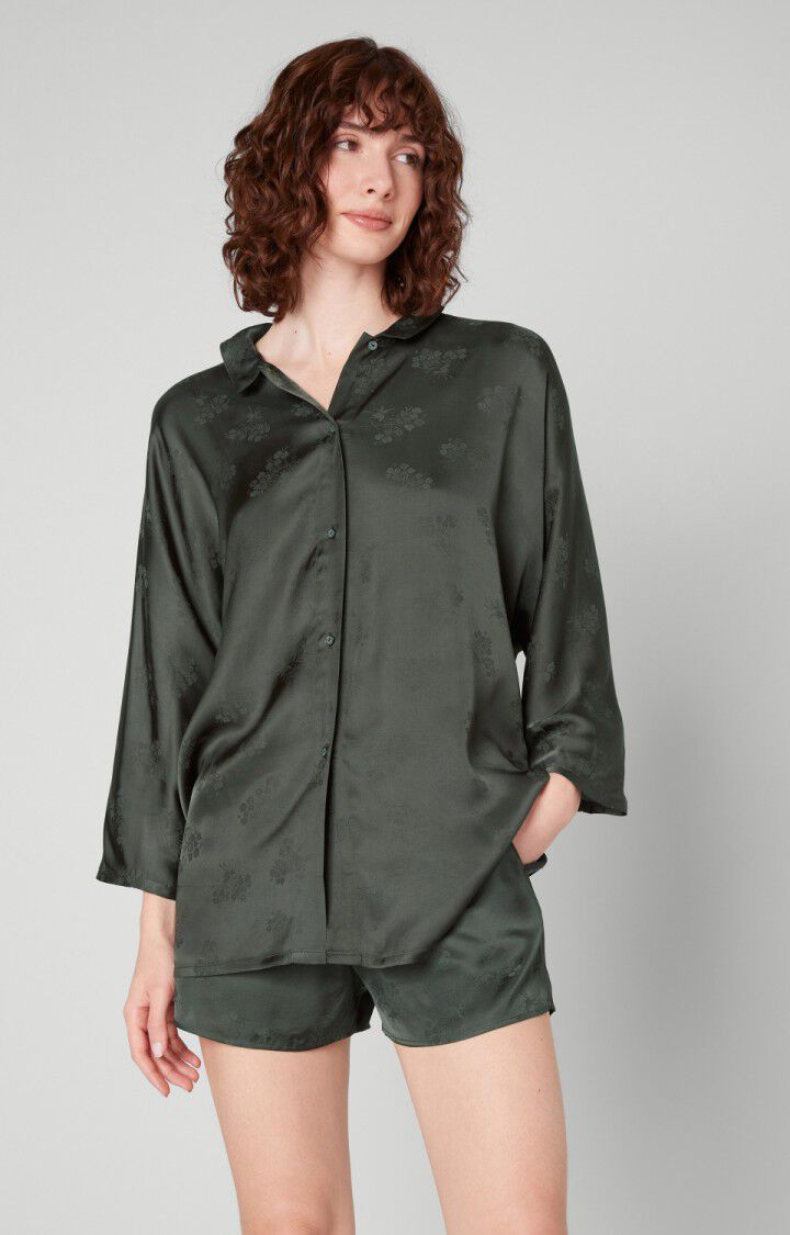american vintage Chemise femme Gitaka - CARBONE Manches longues Noir - E21
