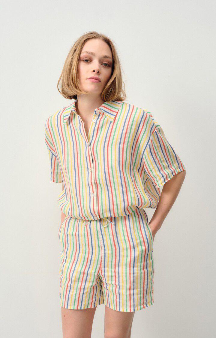 american vintage Chemise femme Ivybo - CHARLY 21 Manches courtes Blanc - E24