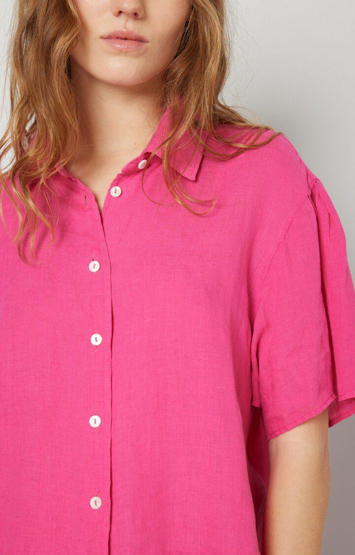 American Vintage Chemise Femme Ivybo - HIBISCUS Manches Courtes Rose - E22