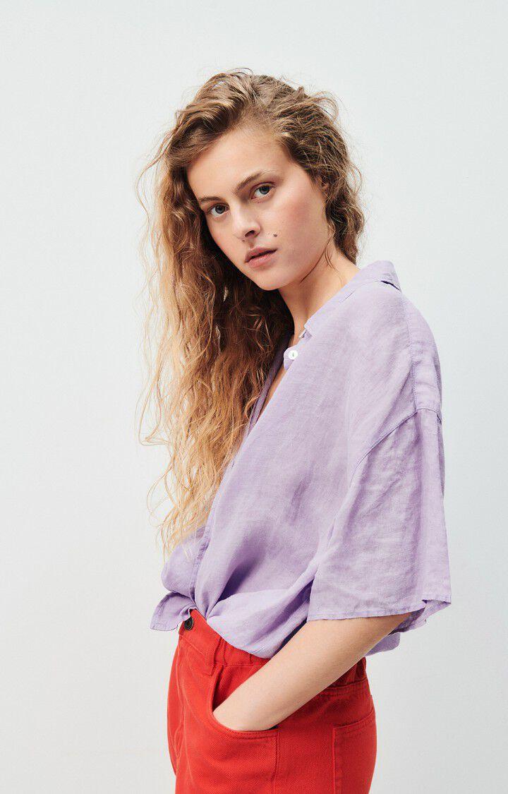 american vintage Chemise femme Ivybo - JACINTHE 21 Manches courtes Violet - E24