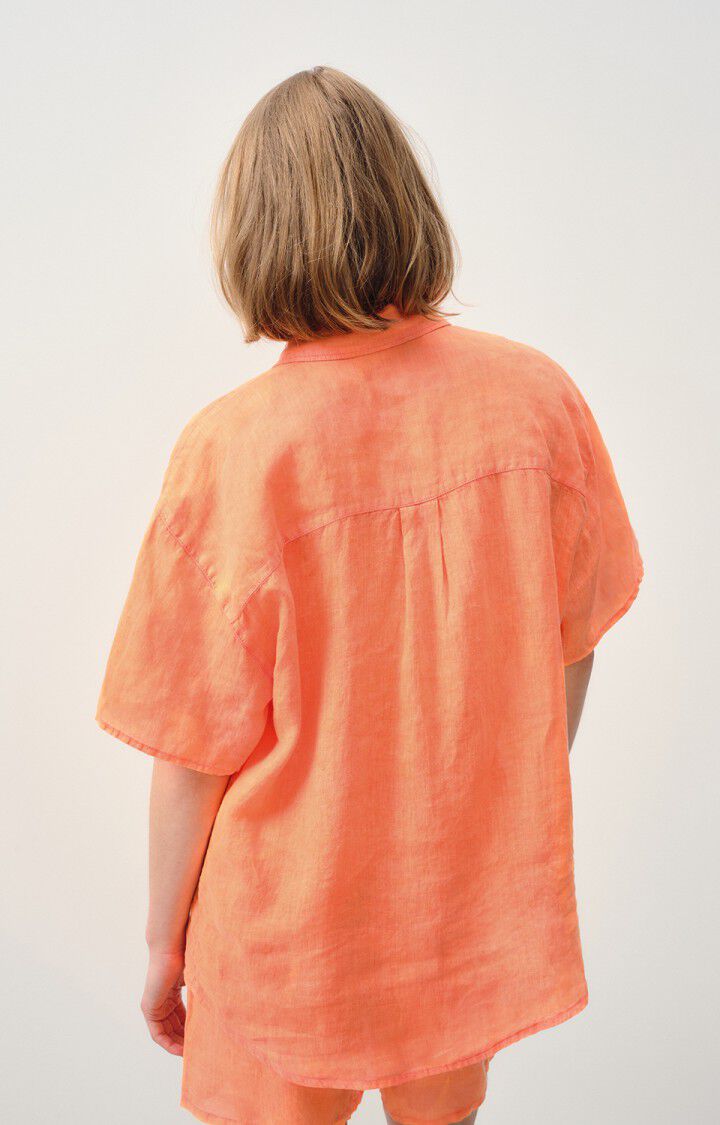 American Vintage Chemise Femme Ivybo - ORANGE FLUO 21 Manches Courtes Orange - E24