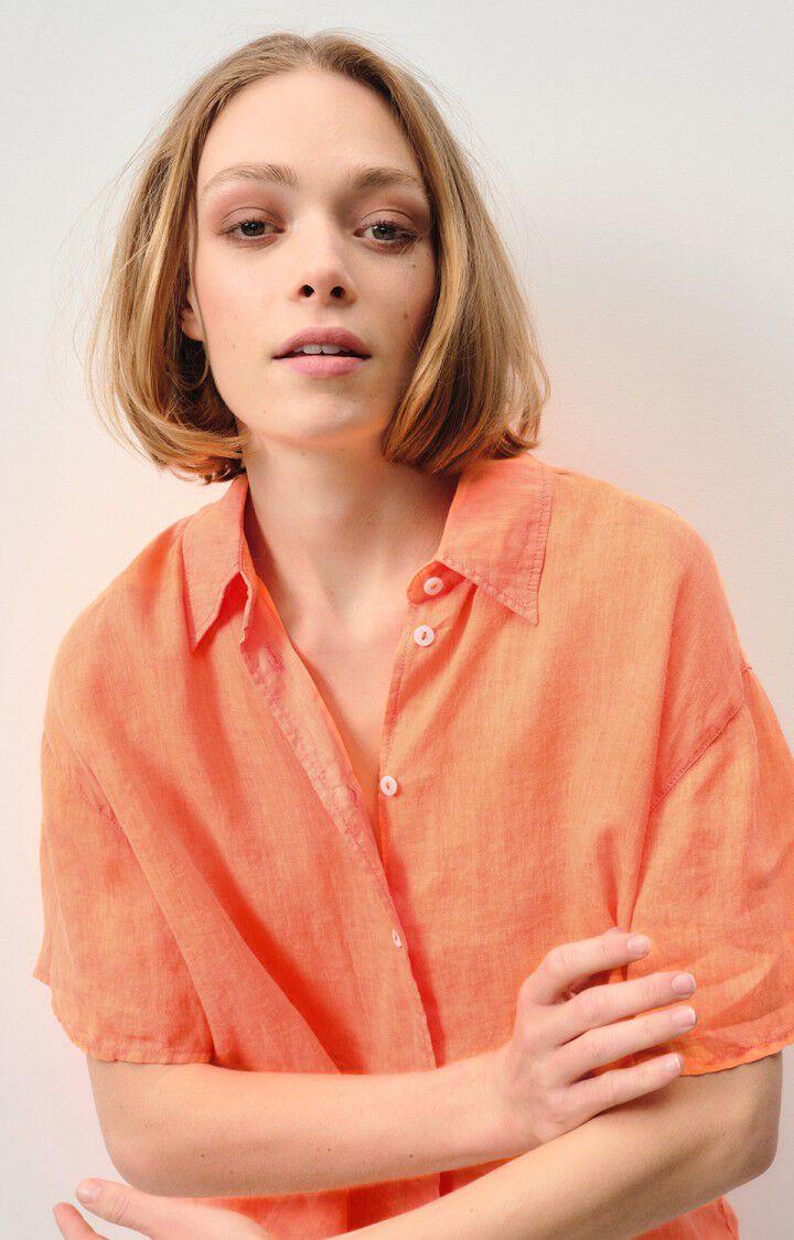 American Vintage Chemise Femme Ivybo - ORANGE FLUO 21 Manches Courtes Orange - E24