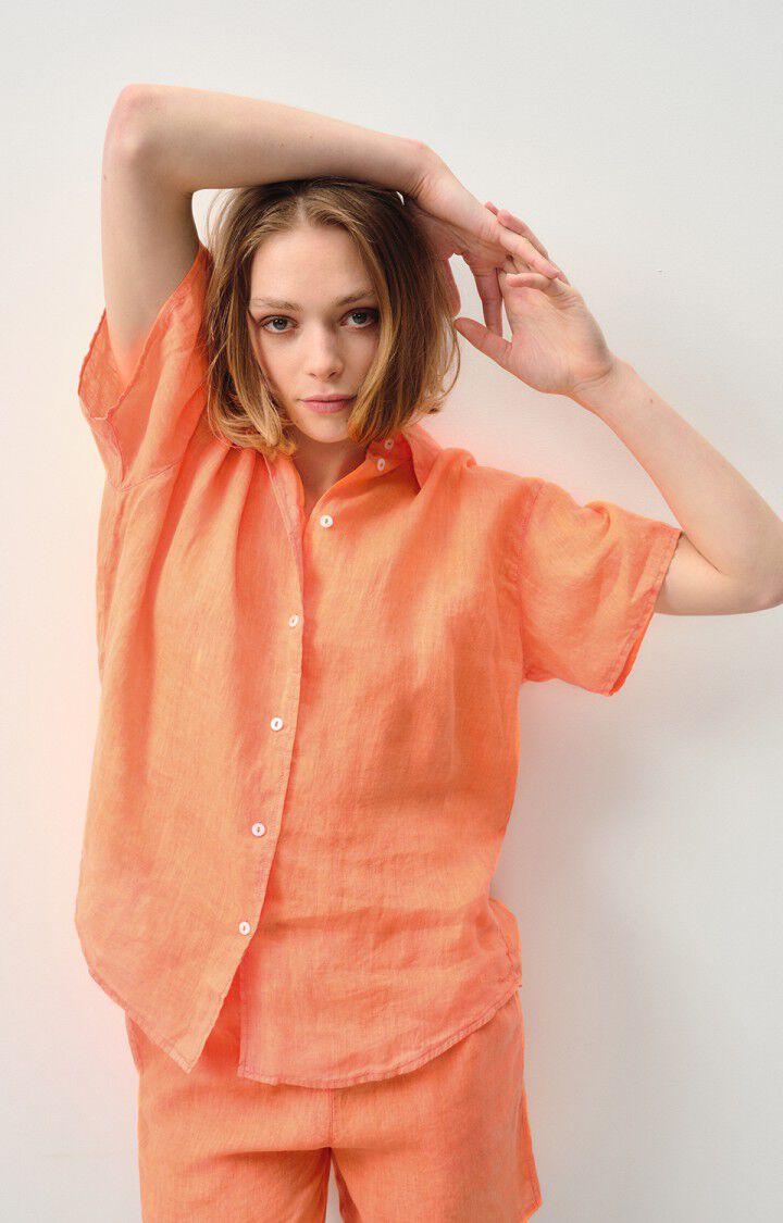 american vintage Chemise femme Ivybo - ORANGE FLUO 21 Manches courtes Orange - E24